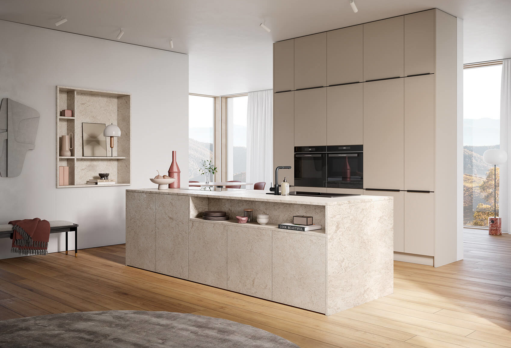 Beige eiland keuken | Eigenhuis Keukens