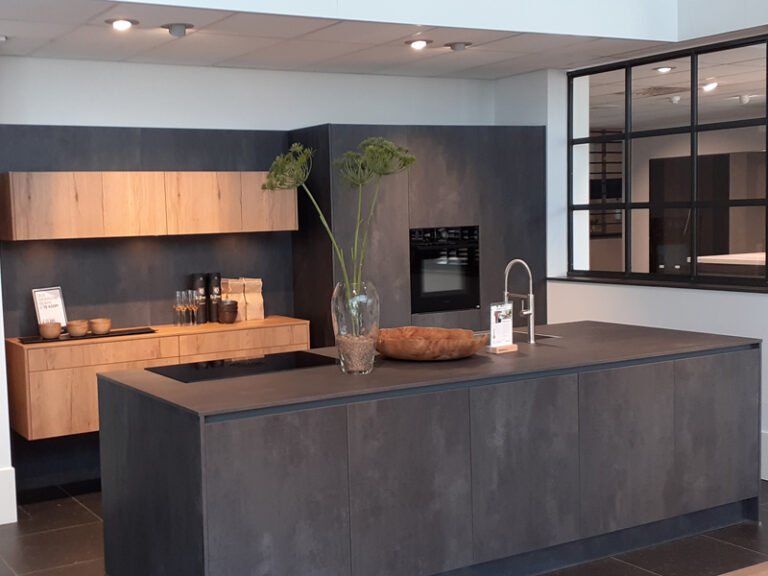 ECOOK Xclusiv Houtlook/betonlook Eiland Keuken | Eigenhuis Keukens